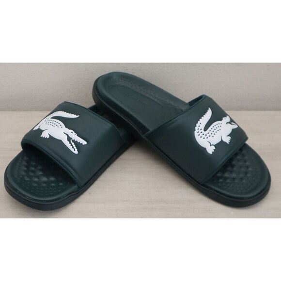 Lacoste 0922-1-CMA Men\'s Sz 12 Dark Green/White Croco Dualiste Slides Sandals main image 12